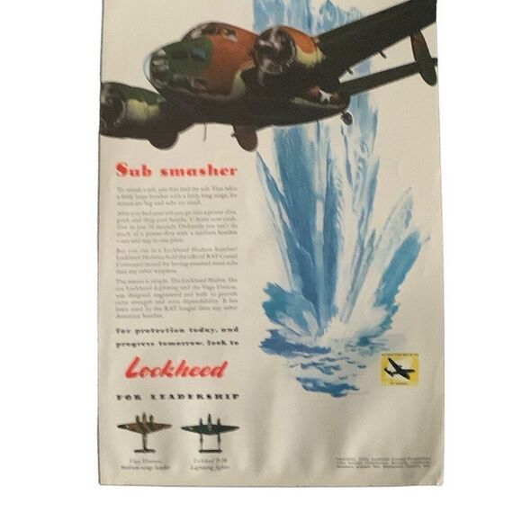 Vintage 1943 Lockheed Sub Smasher Ad Advertisement - Picture 3 of 5